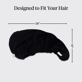 Kitsch Microfiber Hair Towel Wrap black in bathroom setting
