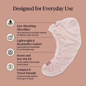 Kitsch Microfiber Hair Towel Wrap displayed on a bathroom counter