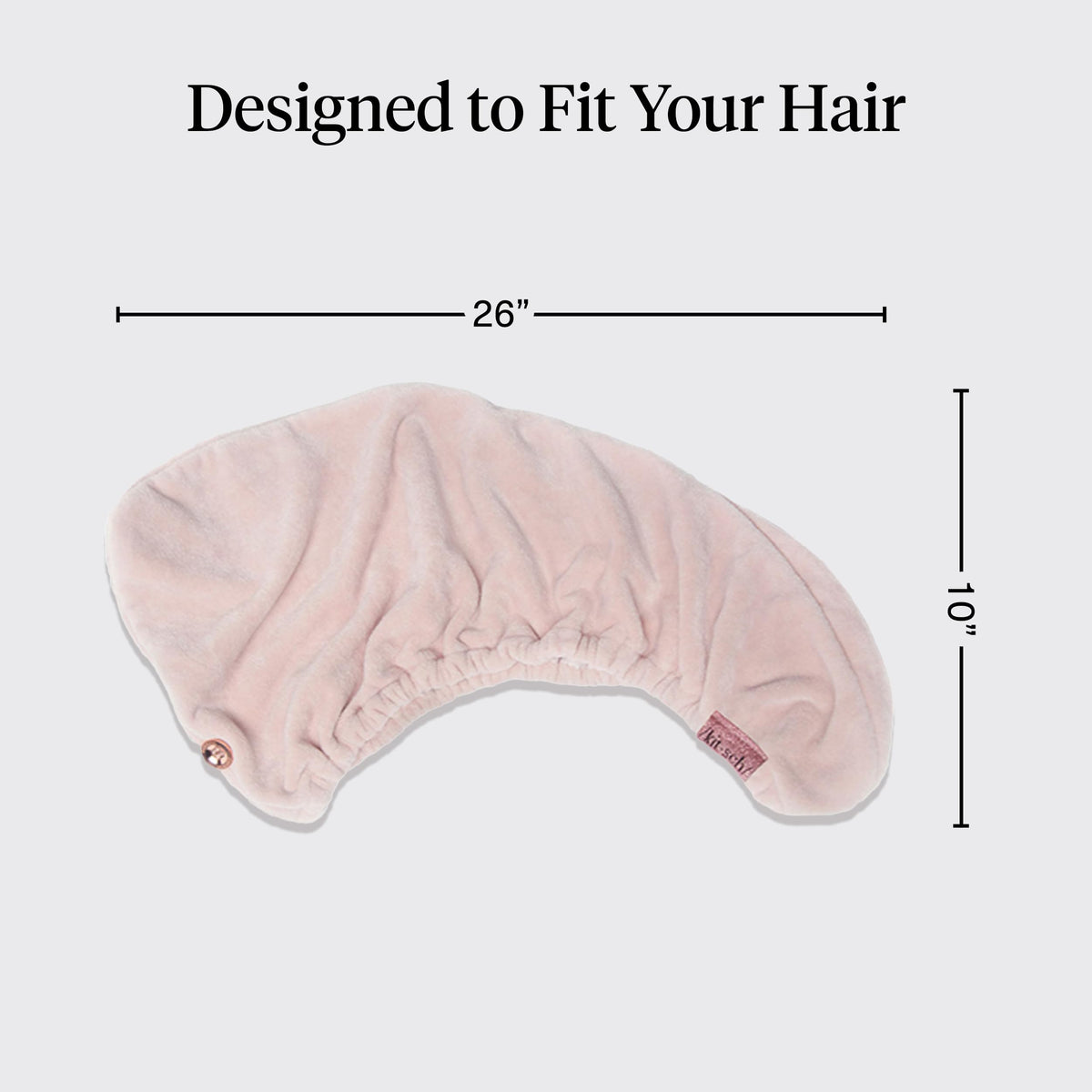 Kitsch Microfiber Hair Towel Wrap in use on long hair