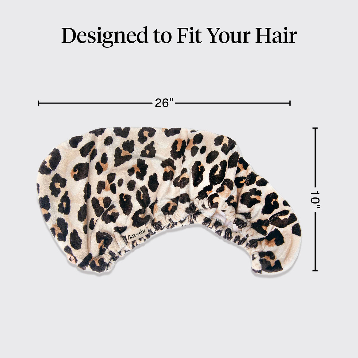 Kitsch Microfiber Hair Towel Wrap Leopard in use