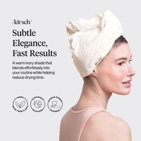 Kitsch Microfiber Hair Towel Wrap side view showing elastic loop