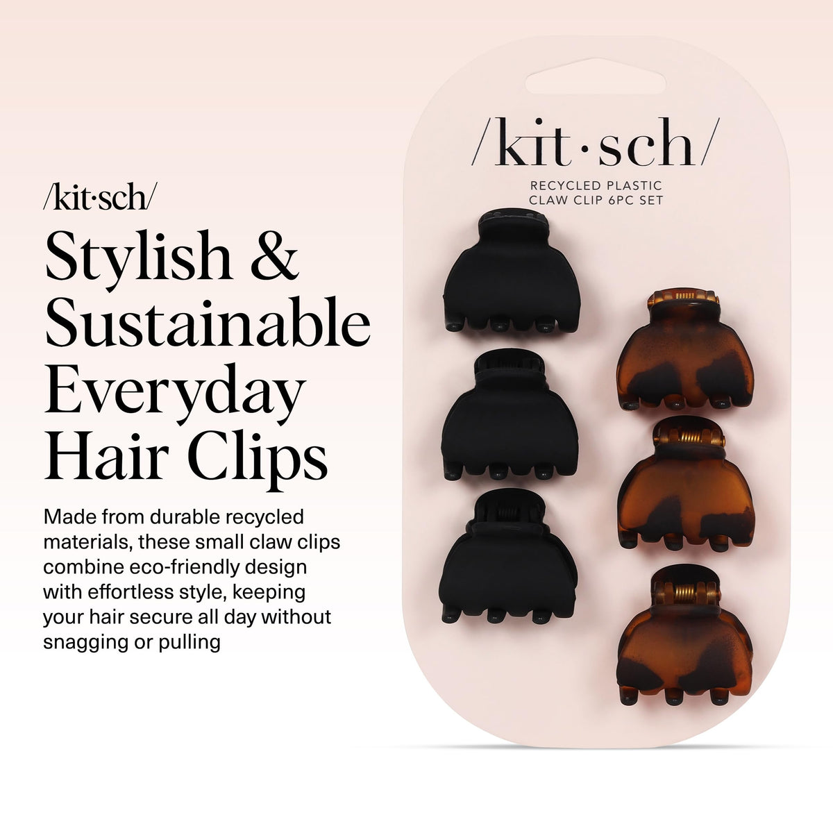 Kitsch Mini Claw Clips with recycled plastic label