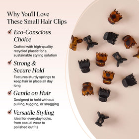 Kitsch Mini Hair Clips Black design close-up