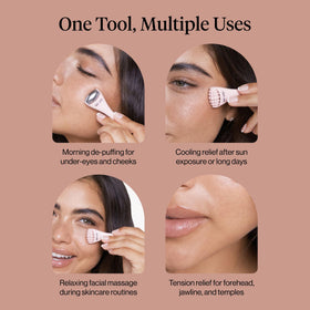 Kitsch Mini Ice Roller in use for facial massage