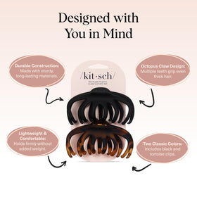 Kitsch Octopus Hair Clip side view showing design