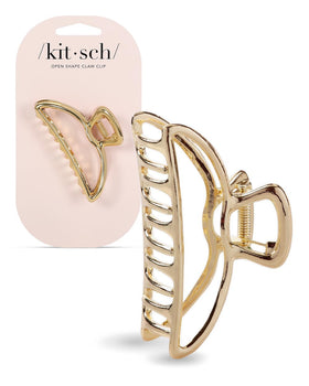 Kitsch Open Shape Metal Hair Clip in gold front view