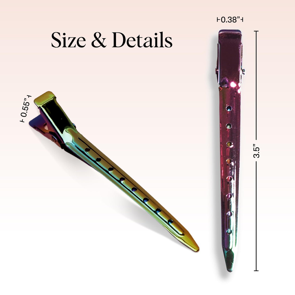 Kitsch Professional Alligator Hair Clips side view