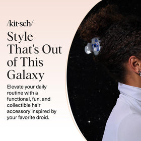 Kitsch R2-D2 hair clip packaging with branding