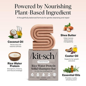 Kitsch Rice Water Shampoo Bar in hand for application