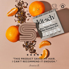 Kitsch Rice Water Shampoo Bar on a wooden surface