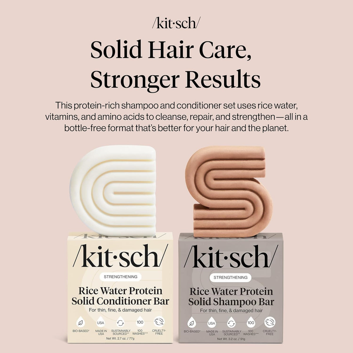 Kitsch Rice Water Solid Conditioner bar close-up