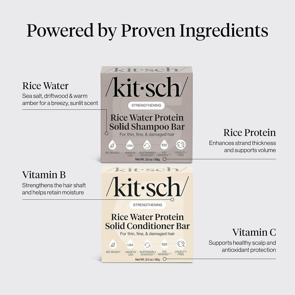 Kitsch Rice Water Solid Shampoo and Conditioner Set lifestyle use