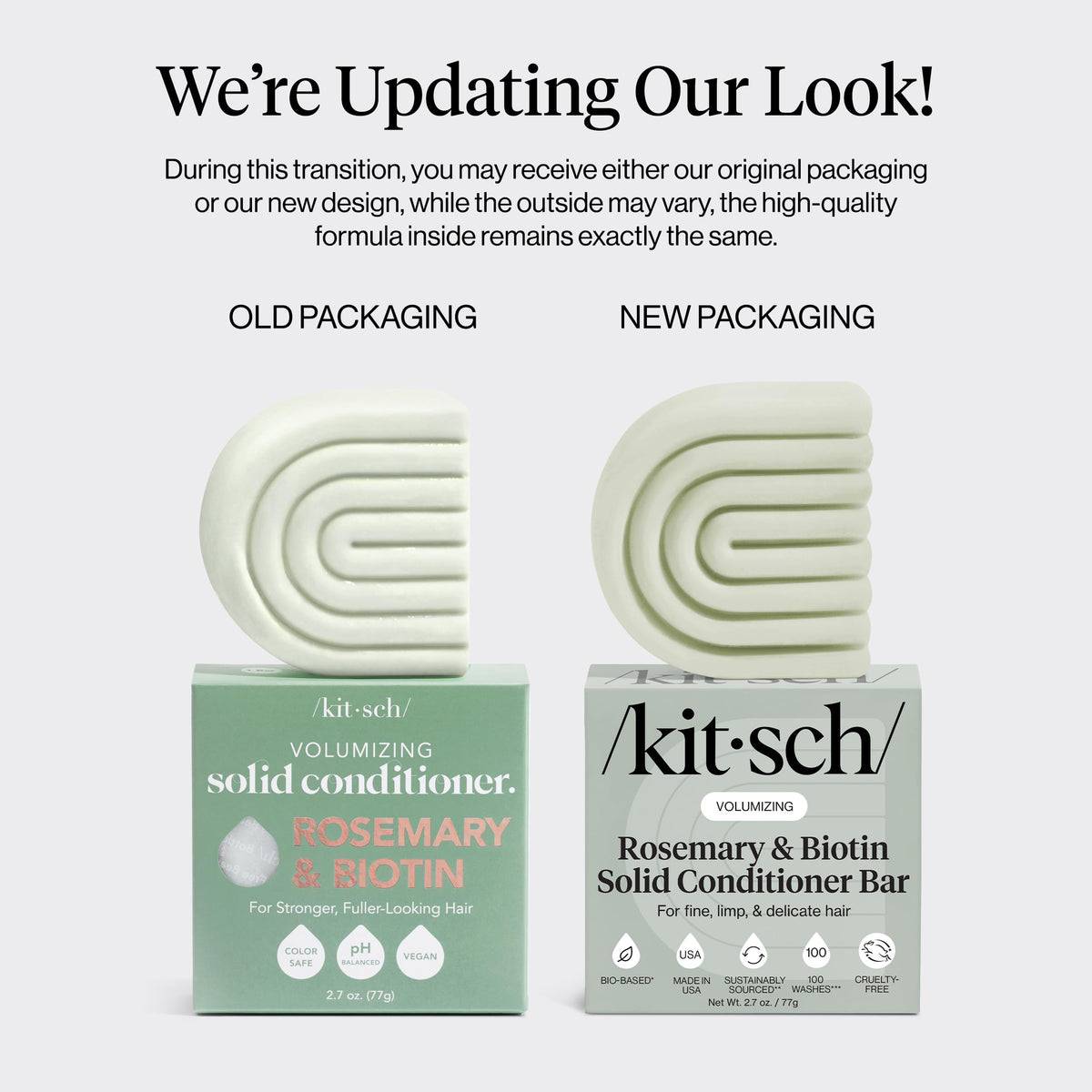 Kitsch Rosemary & Biotin Conditioner Bar with lavender and vanilla scent