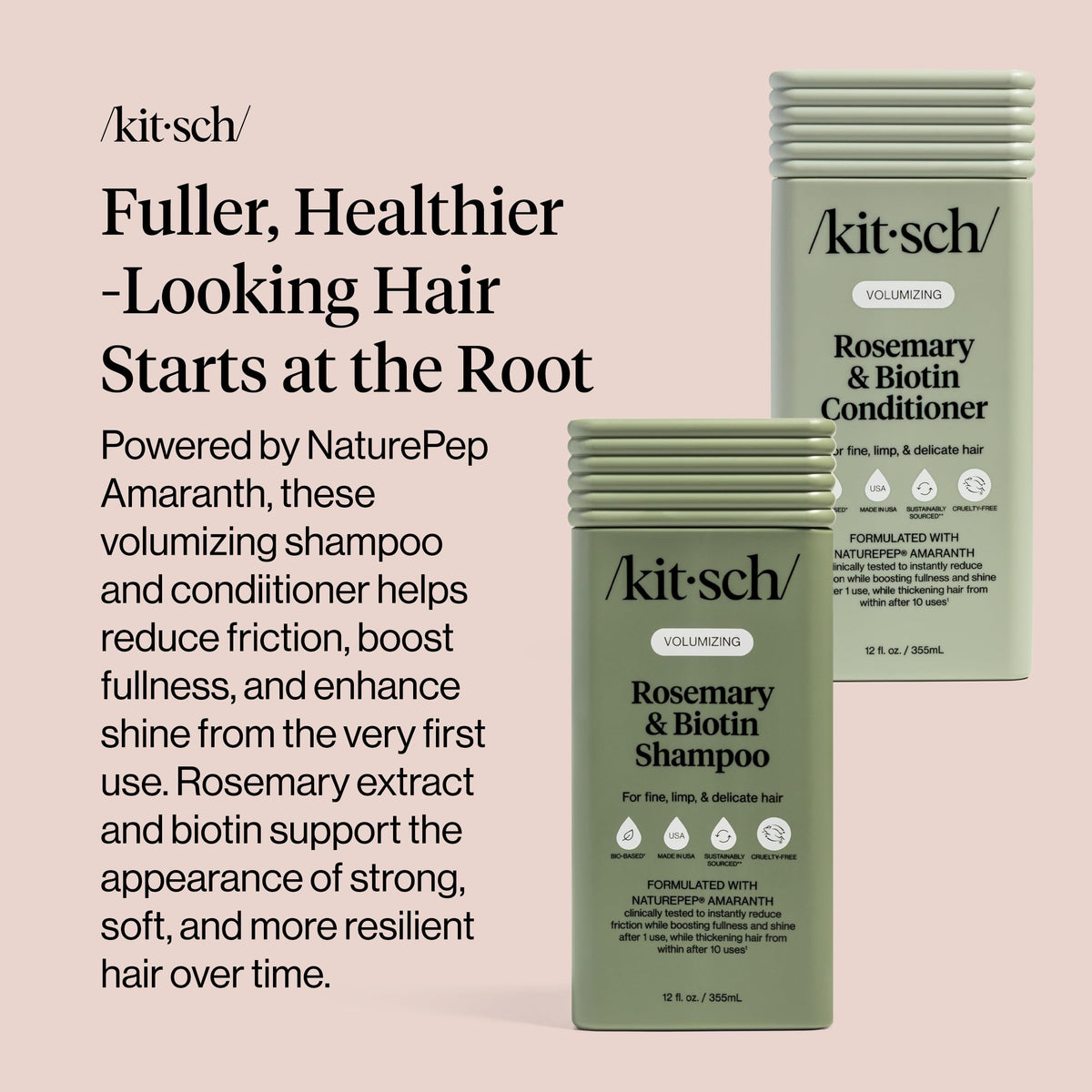 Kitsch Rosemary & Biotin Shampoo application on hair