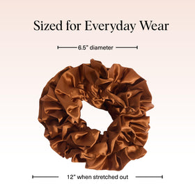 Kitsch Ruffle Satin Scrunchie close-up of fabric