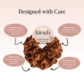 Kitsch Ruffle Satin Scrunchie on a wrist as a fashion accessory