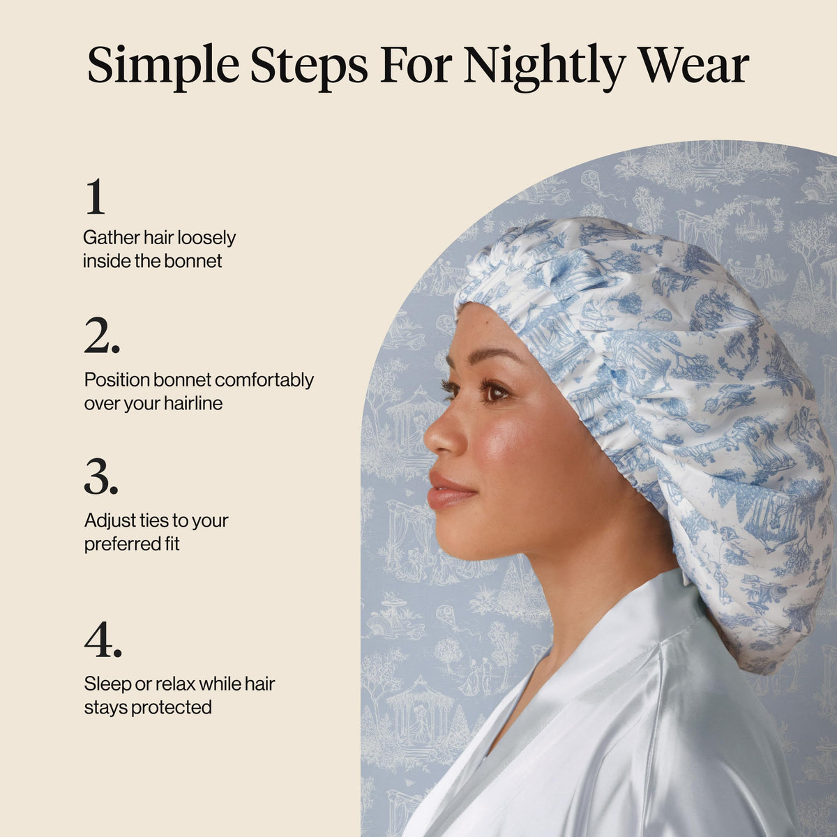 Kitsch Satin Bonnet on a mannequin head