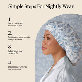 Kitsch Satin Bonnet on a mannequin head