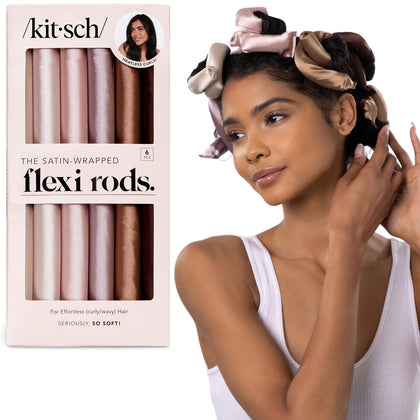 Kitsch Satin Flexi Rods 6 pcs in rosewood colour front view