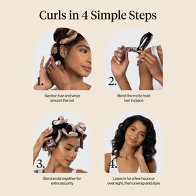Kitsch Satin Flexi Rods in a hair styling setup