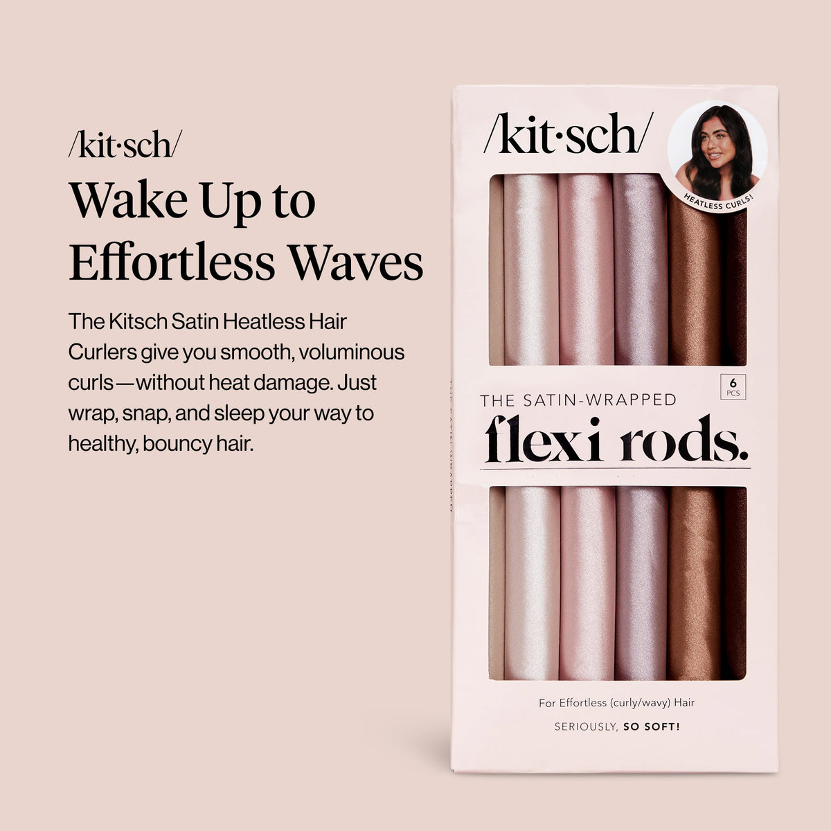 Kitsch Satin Flexi Rods packaging with product details