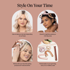 Kitsch Satin Flexi Rods rolled in hair for styling
