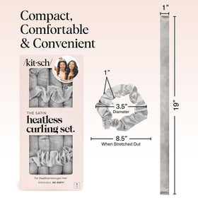 Kitsch Satin Heatless Curling Rod in use on hair
