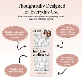 Kitsch Satin Heatless Curls Overnight Set displayed on a vanity