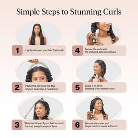 Kitsch Satin Heatless Curls Overnight Set used overnight