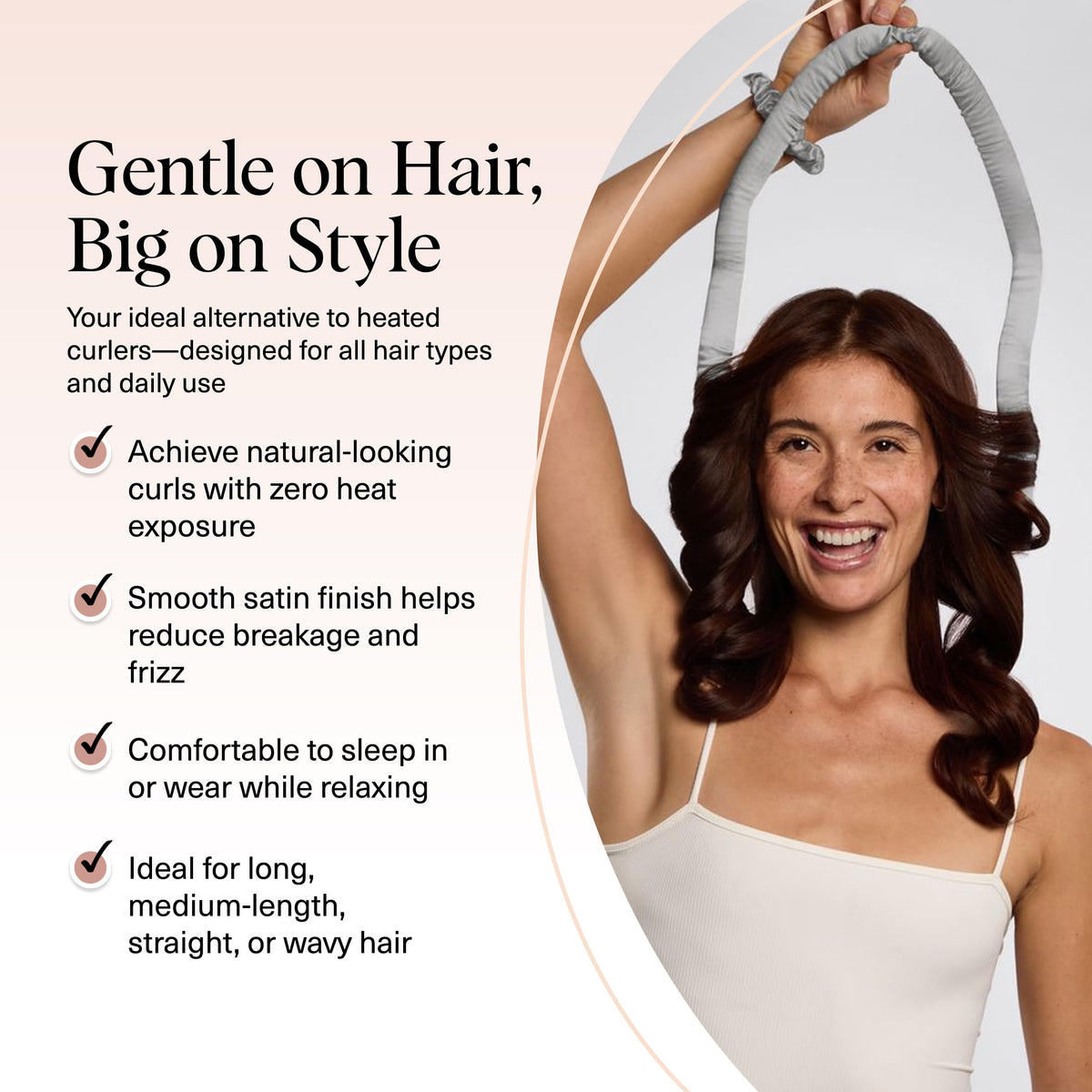 Kitsch Satin Heatless Curls Overnight Set with scrunchies