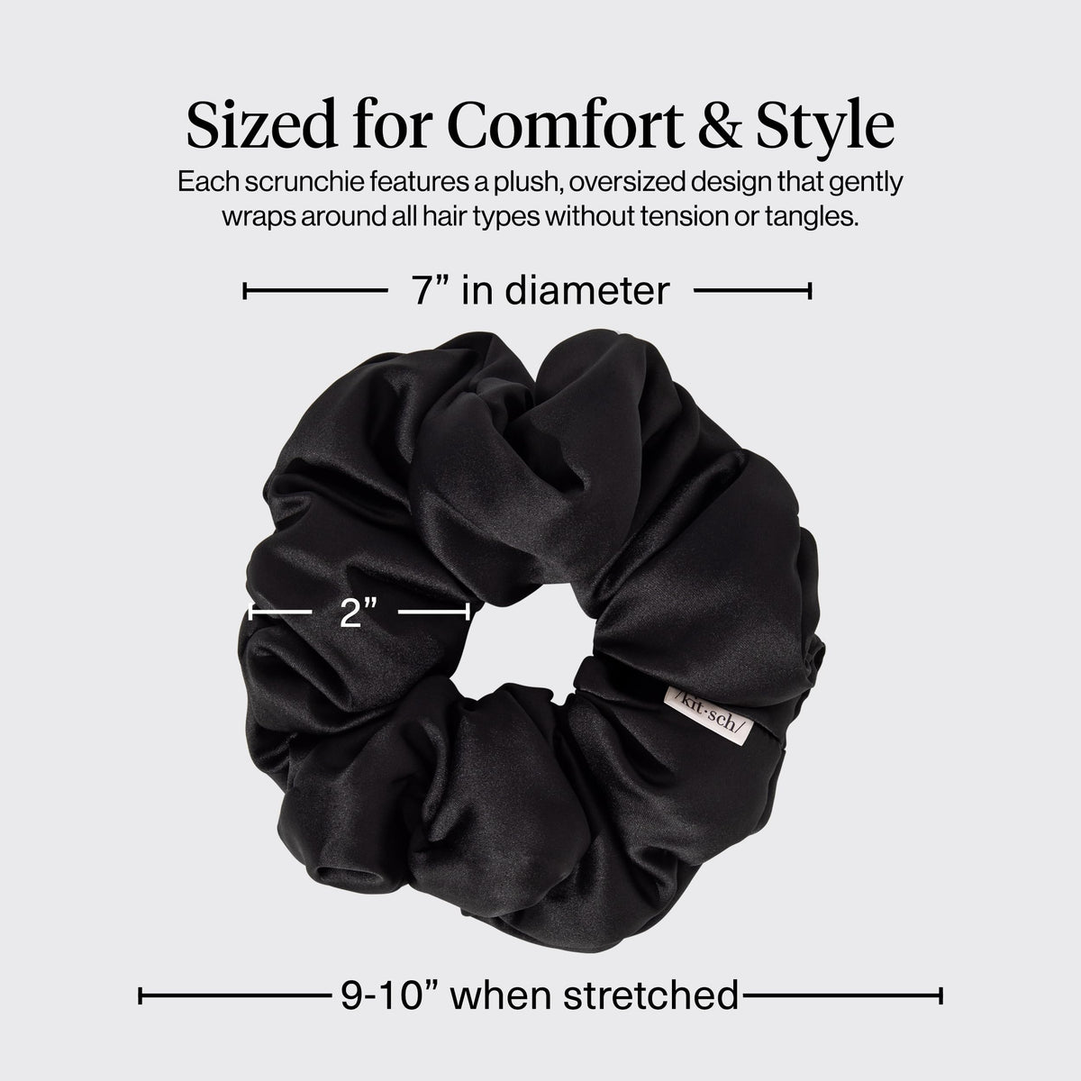 Kitsch Satin Scrunchies black in a hair styling scenario