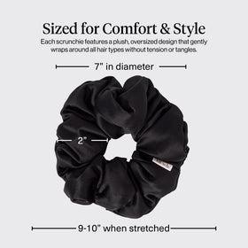 Kitsch Satin Scrunchies black in a hair styling scenario