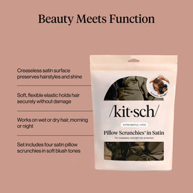 Kitsch Satin Scrunchies black set packaged in a stylish box