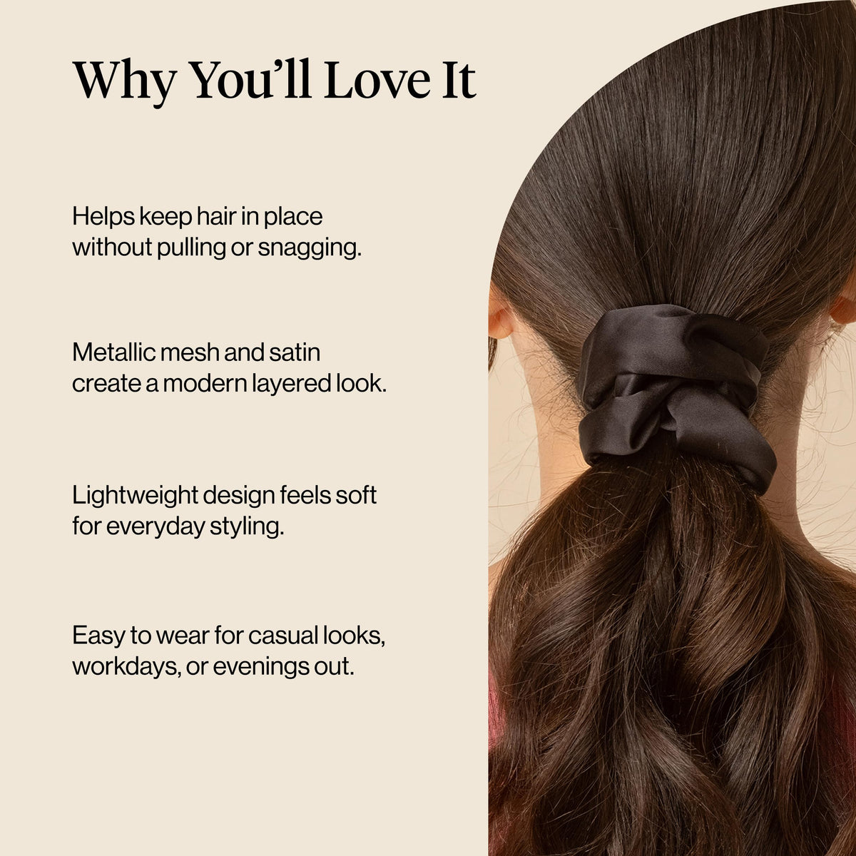 Kitsch Satin Scrunchies in a casual hairstyle