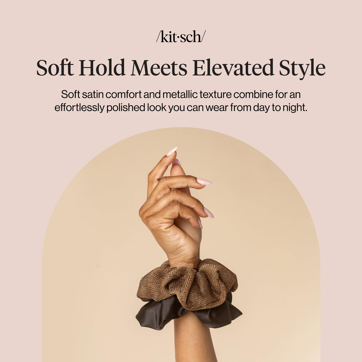 Kitsch Satin Scrunchies in use during a workout