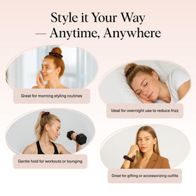 Kitsch Satin Scrunchies worn on wrist as accessory
