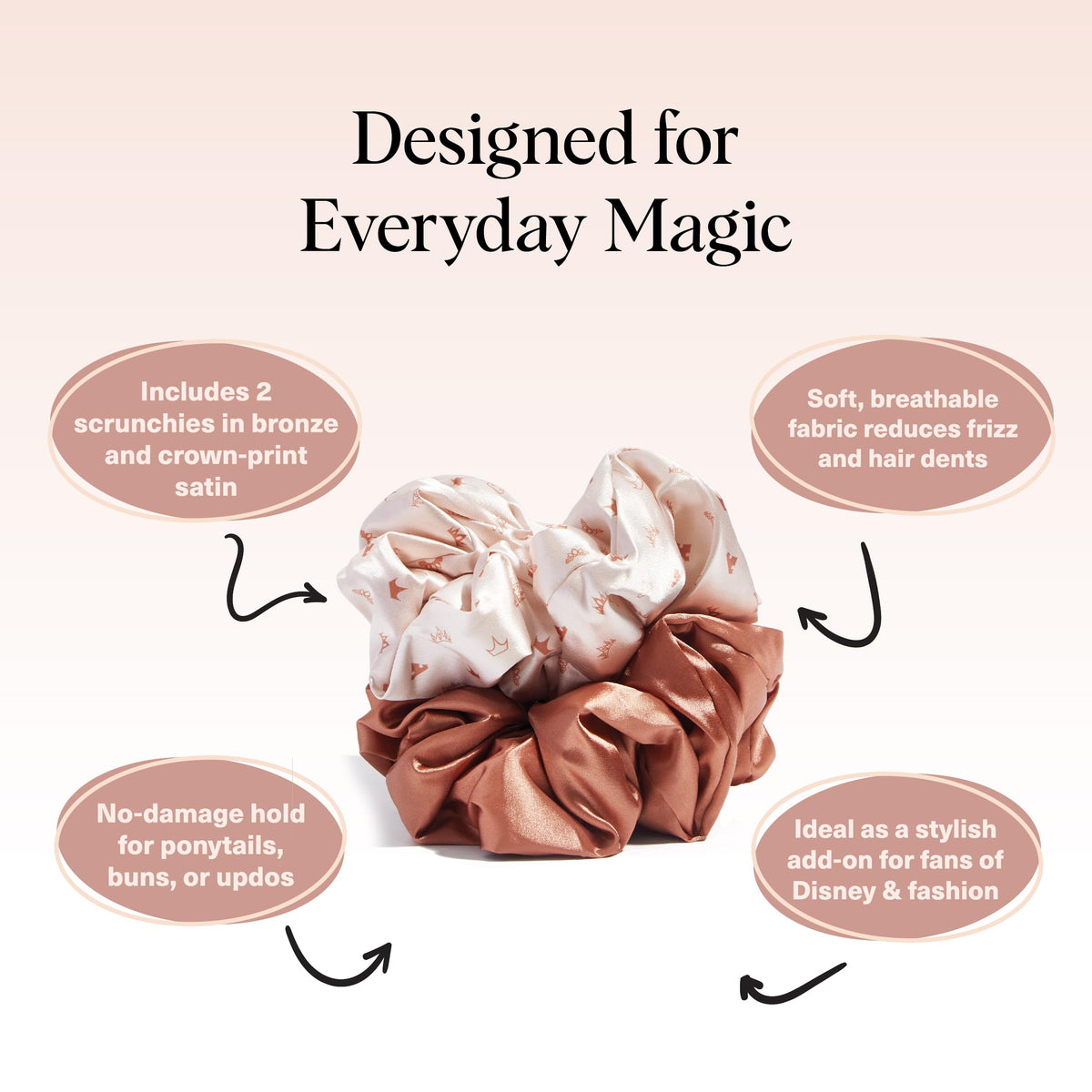 Kitsch Satin Scrunchies worn on wrist as bracelet