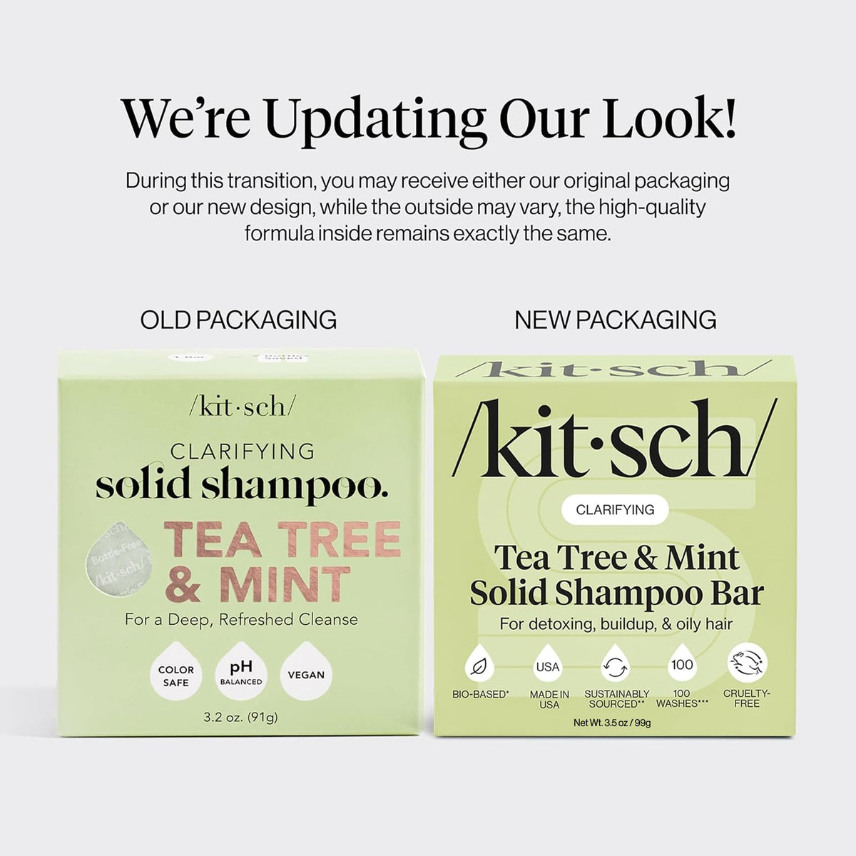 Kitsch Shampoo Bar packaging with ingredients
