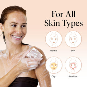 Kitsch Shea Butter Exfoliating Body Wash Bar Soap in a shower setting
