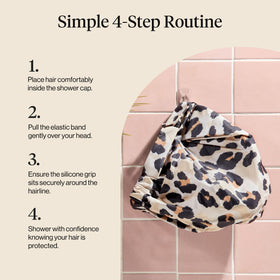 Kitsch Shower Cap Leopard design with hair inside