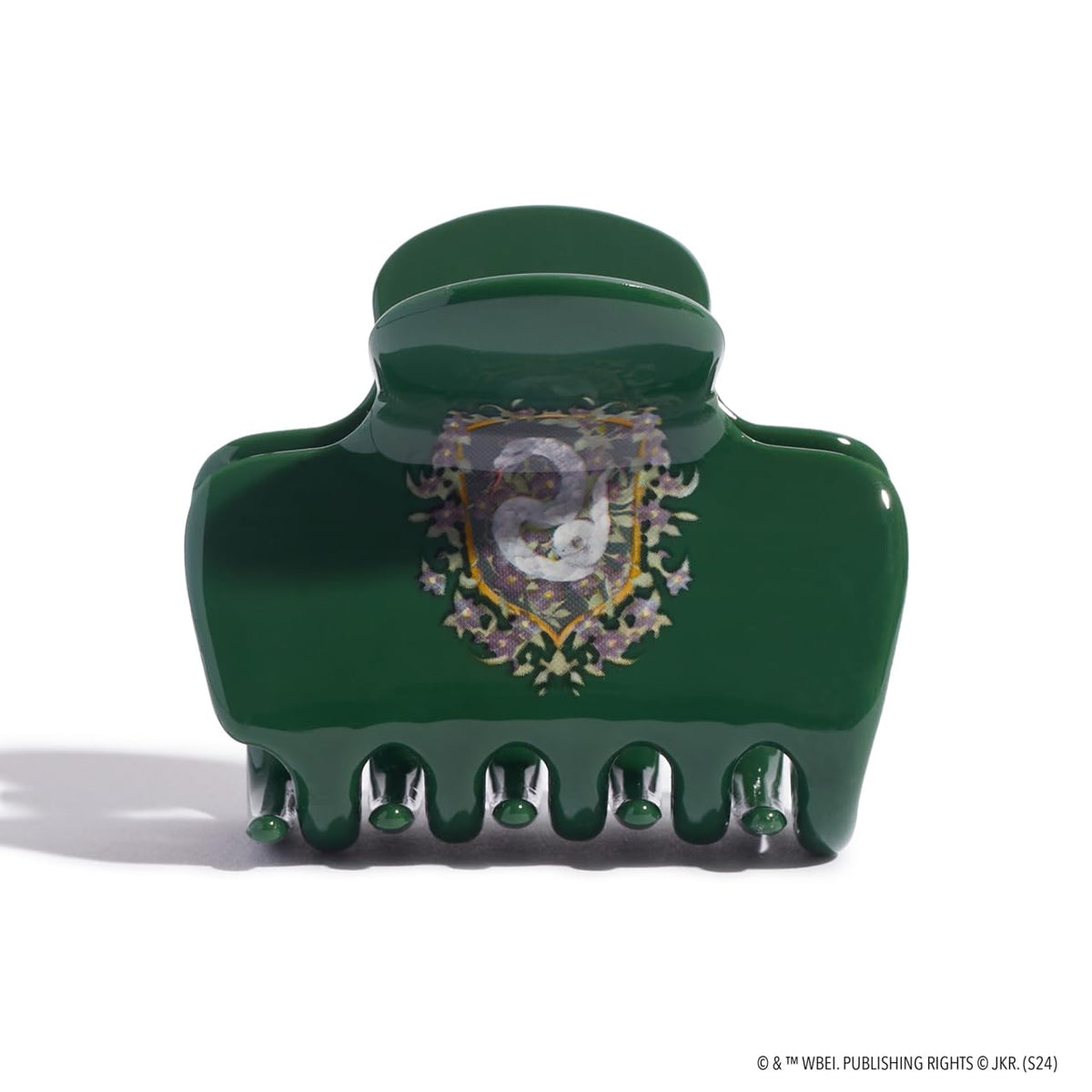 Kitsch Slytherin Jumbo Hair Clip in a woman's hair styled in an updo