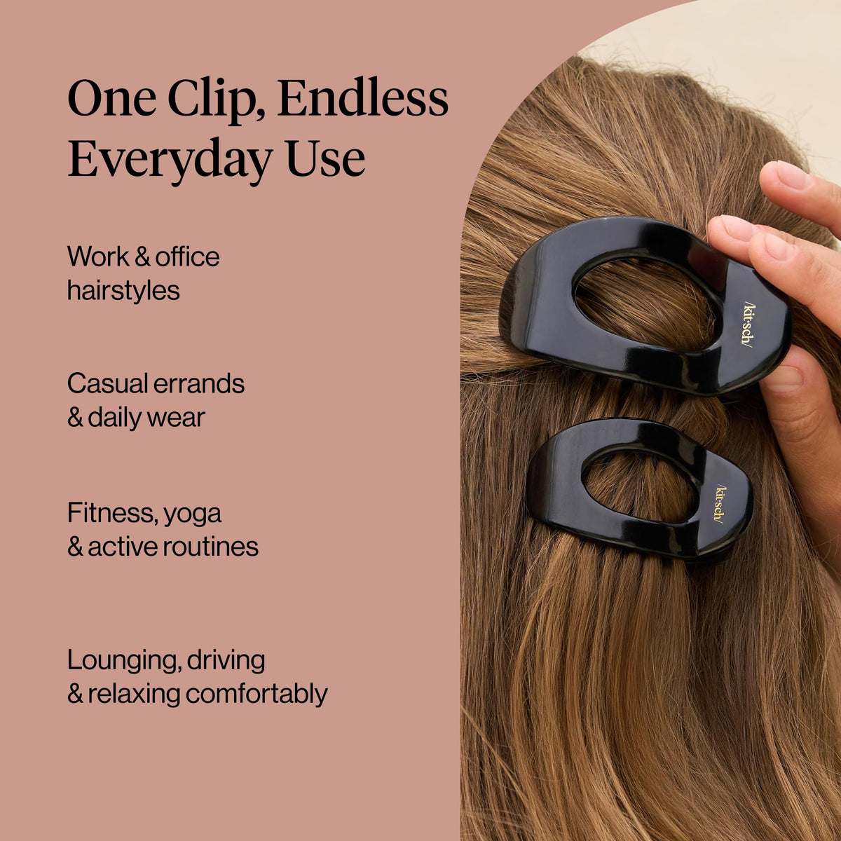 Kitsch Small Flat Claw Clip in a lifestyle setting