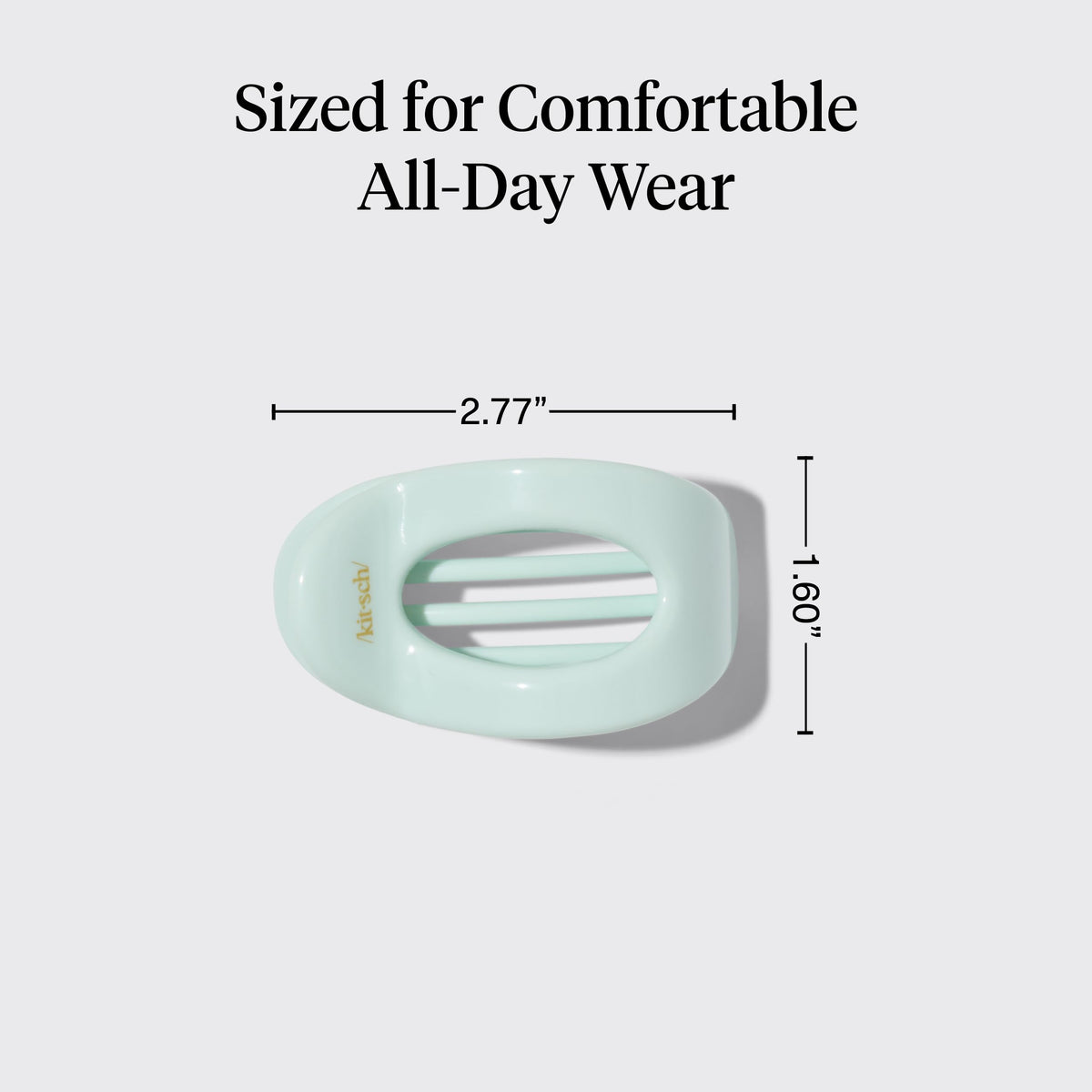 Kitsch Small Flat Claw Clip in Sage Leaf on a hairstyle