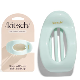 Kitsch Small Flat Claw Clip in Sage Leaf on a table