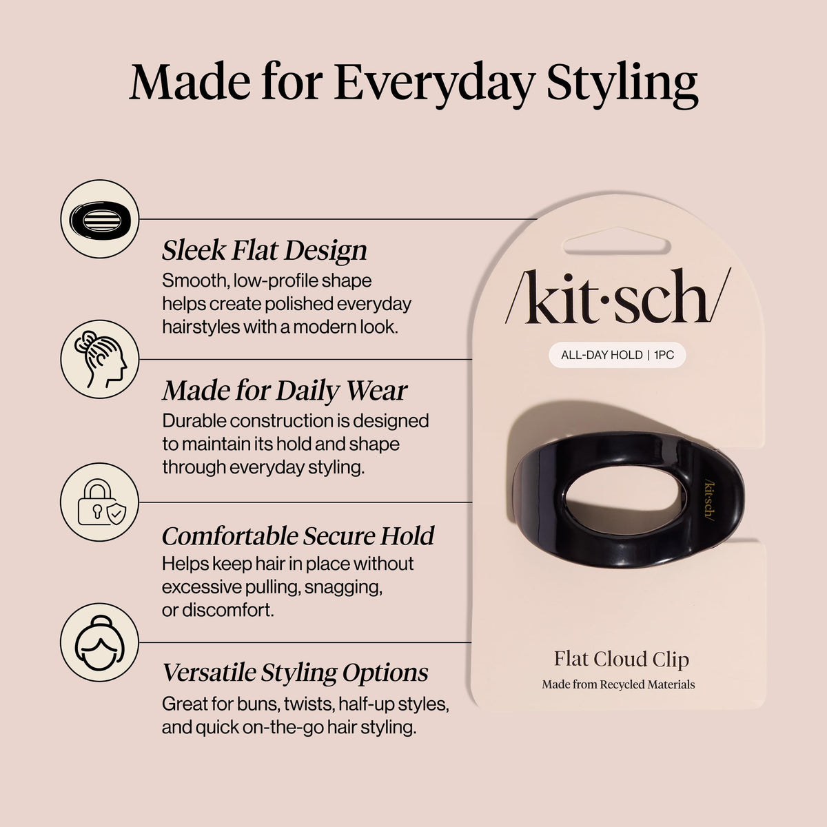Kitsch Small Flat Claw Clip packaging
