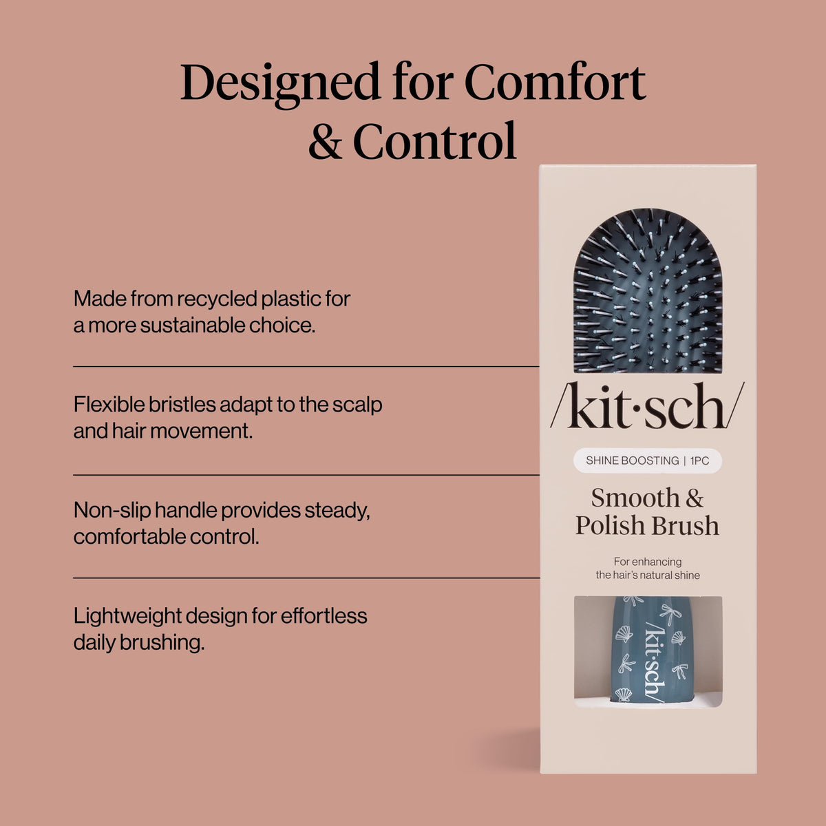 Kitsch Smooth & Polish Hair Brush side view