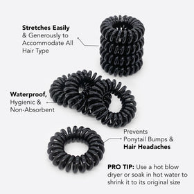 Kitsch Spiral Hair Tie in use on a ponytail