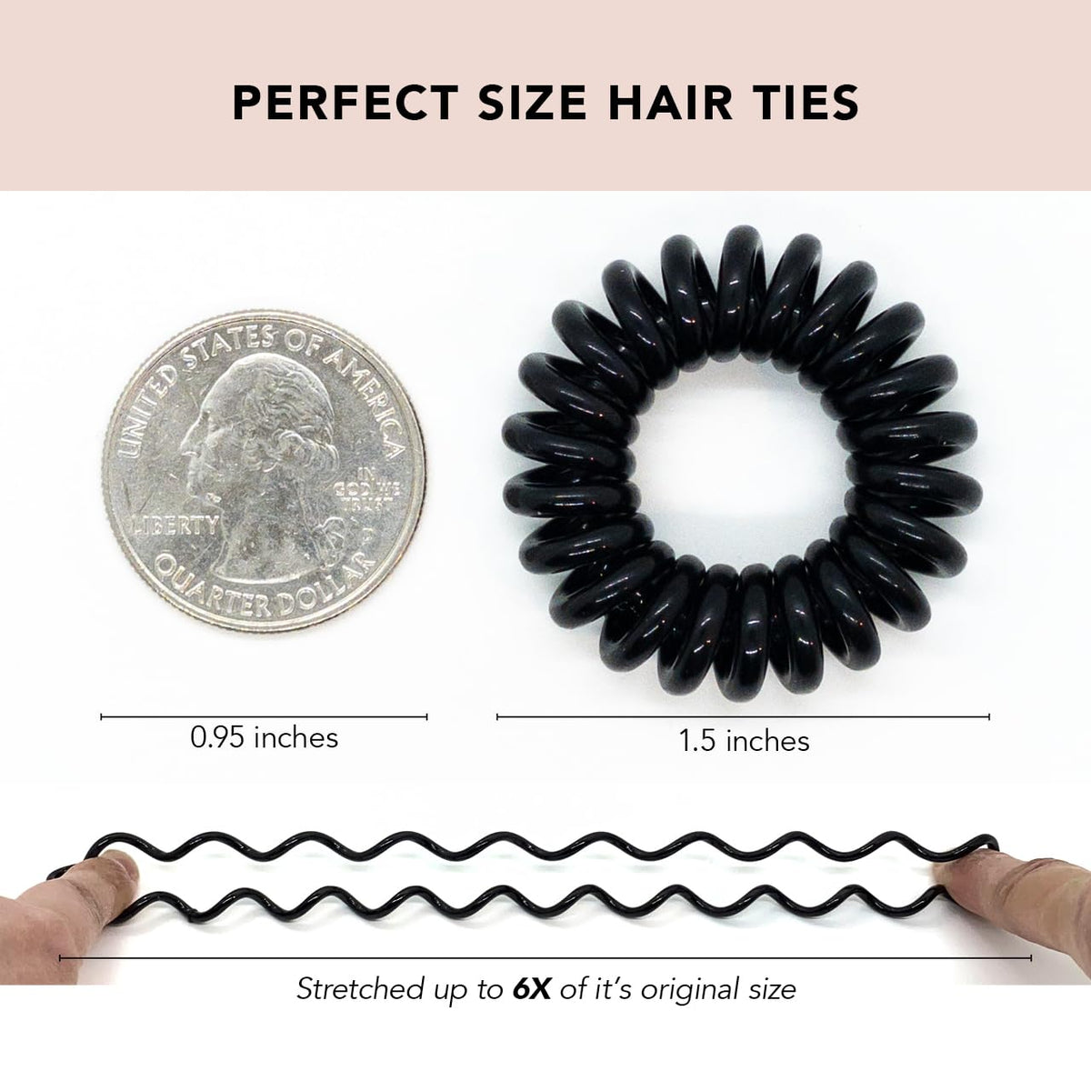Kitsch Spiral Hair Ties brunette coiled design