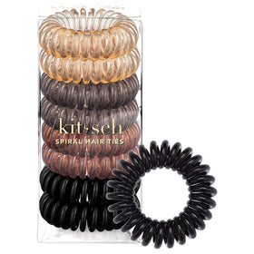 Kitsch Spiral Hair Ties brunette colour pack front view