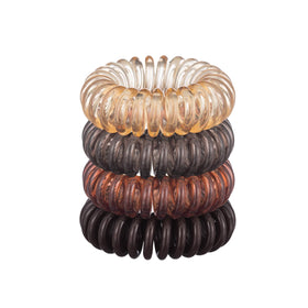 Kitsch Spiral Hair Ties brunette displayed on a flat surface